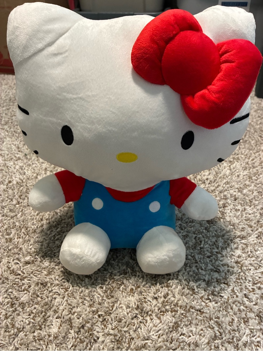 Hello Kitty Plush Backpack in White, Red & Blue